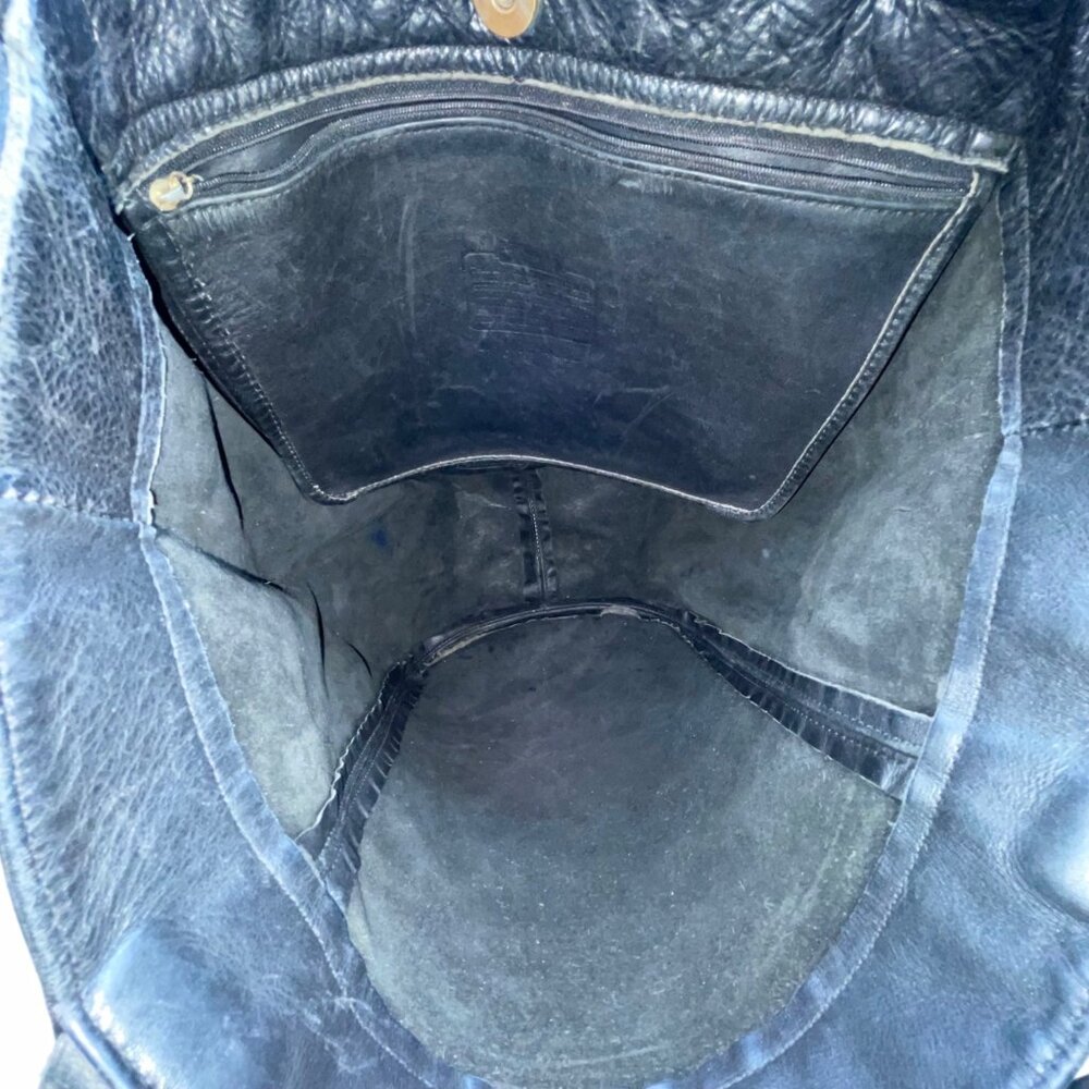 Coach Women’s Black Leather With Brass Hardware Double Handle Tote Bag - Picture 9 of 13